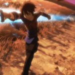 Kirito, the main character of Sword Art Online, ready for battle in the virtual world of Aincrad