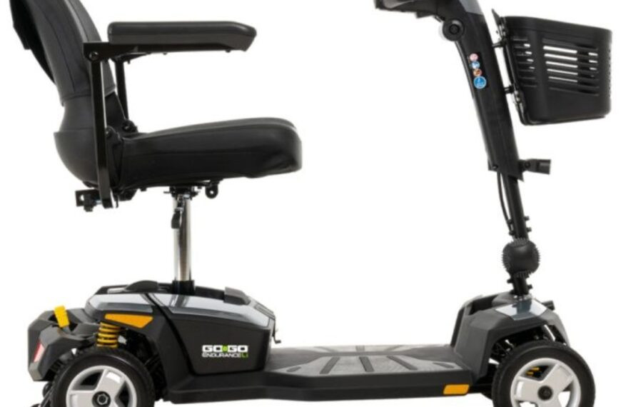 A modern 4-wheel travel scooter, exemplifying mobility and accessibility products possibly found or reviewed on Sowix Online.