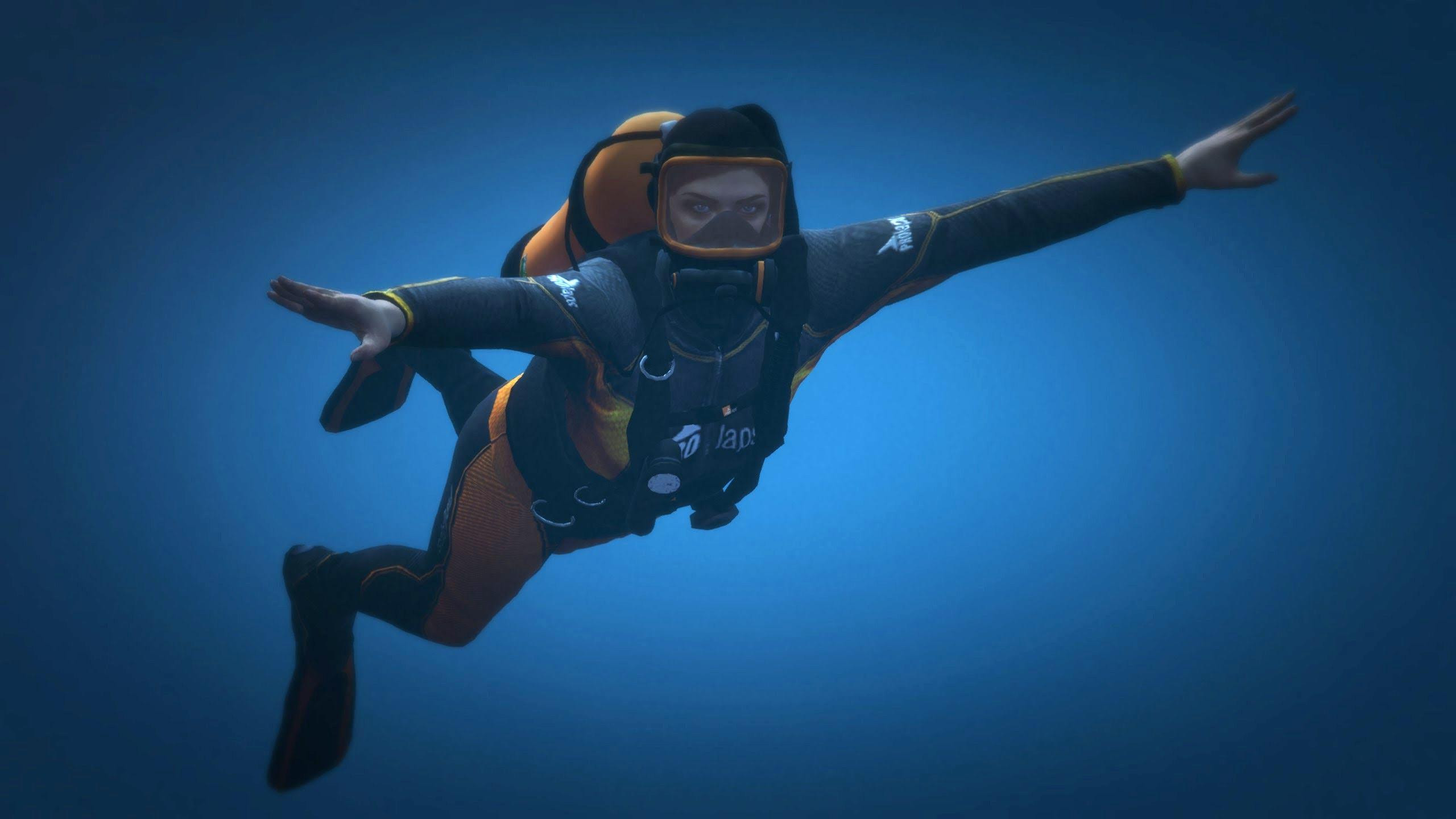 A character equipped with a Scuba Suit for underwater activities in GTA 5 Online