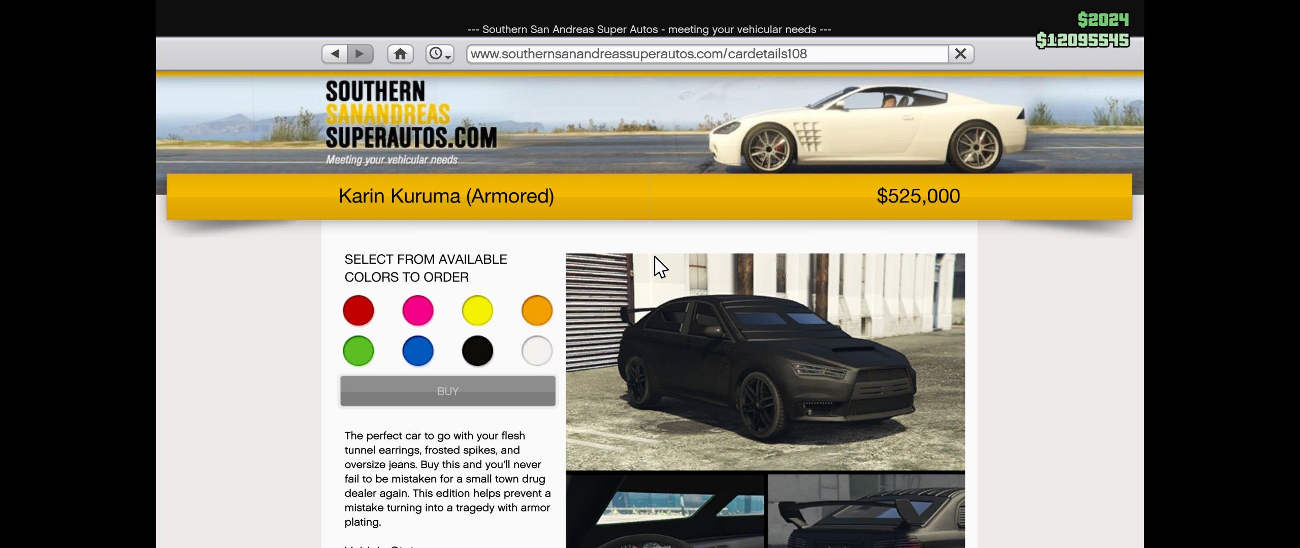 The Armored Kuruma, a highly bullet-resistant vehicle for safer missions in GTA 5 Online