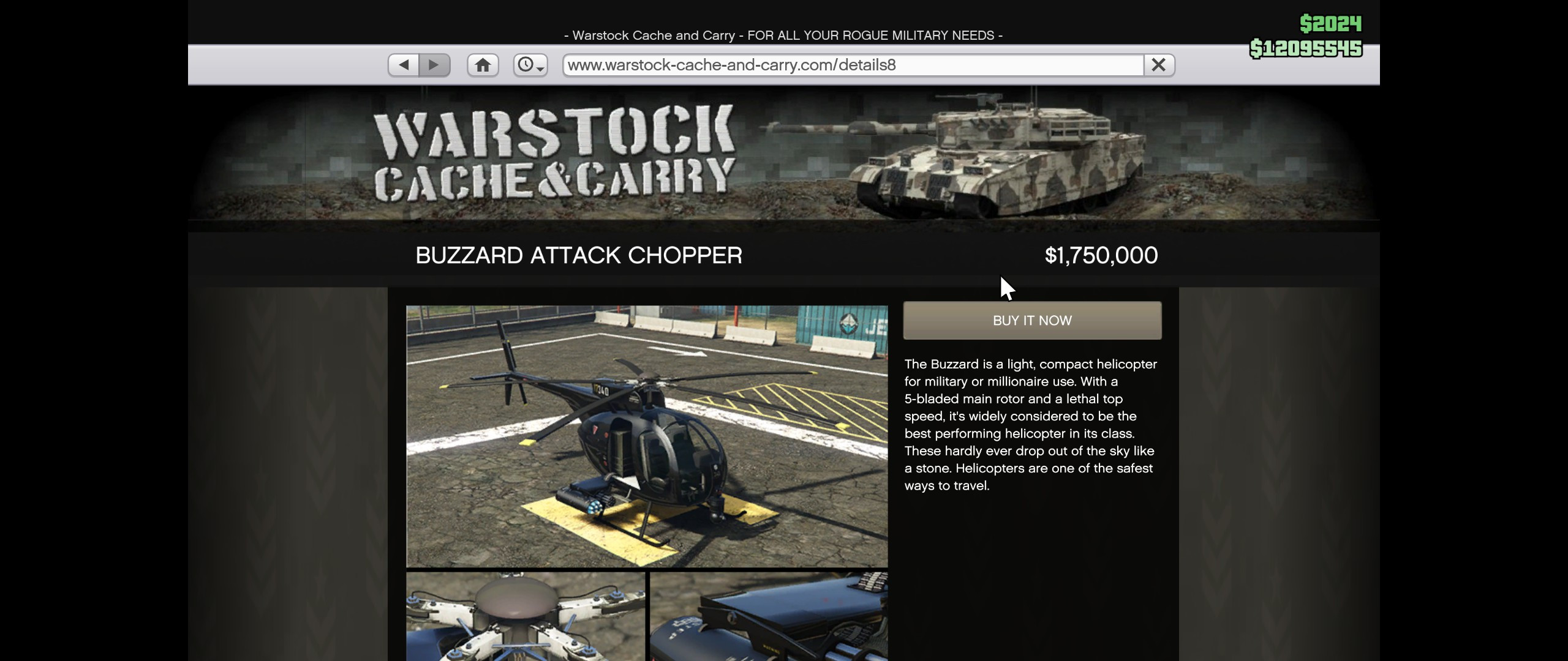 The Buzzard Attack Chopper, a versatile and powerful aircraft for GTA 5 Online missions