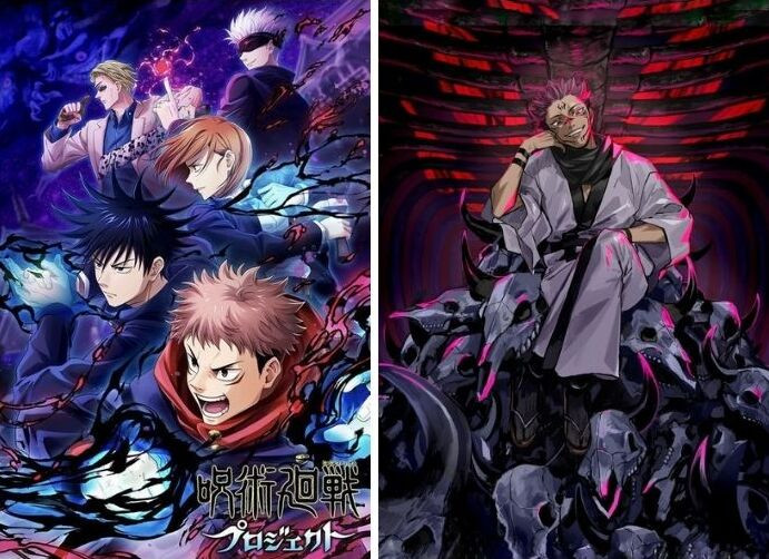 Gojo Satoru and Ryomen Sukuna facing off in Jujutsu Kaisen manga, highlighting the intense battles of the series
