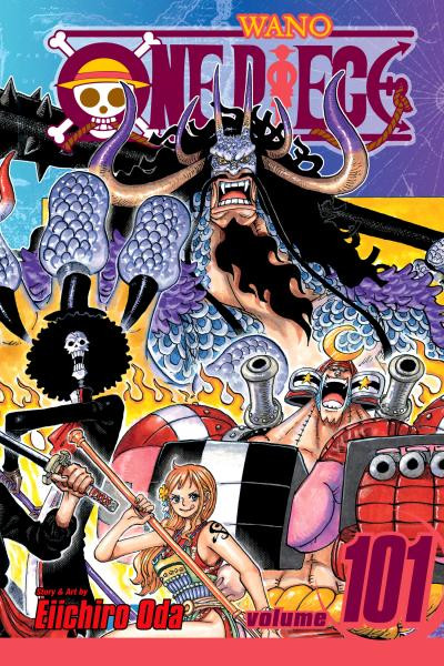 One Piece Manga Volume Cover -  Example of a vibrant manga cover art from One Piece, highlighting the series' dynamic characters and world.