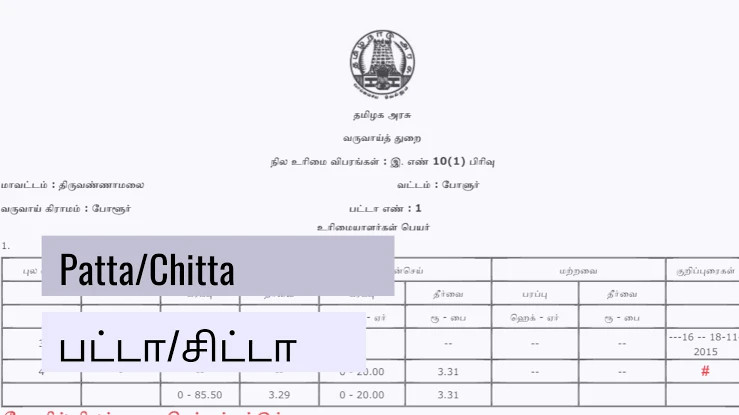 Patta chitta online document